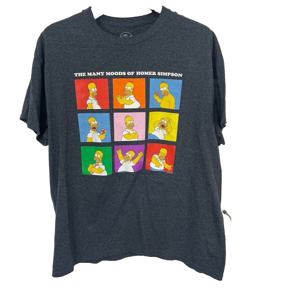 The Many Moods of Homer Simpson T-Shirt Size XL Gray